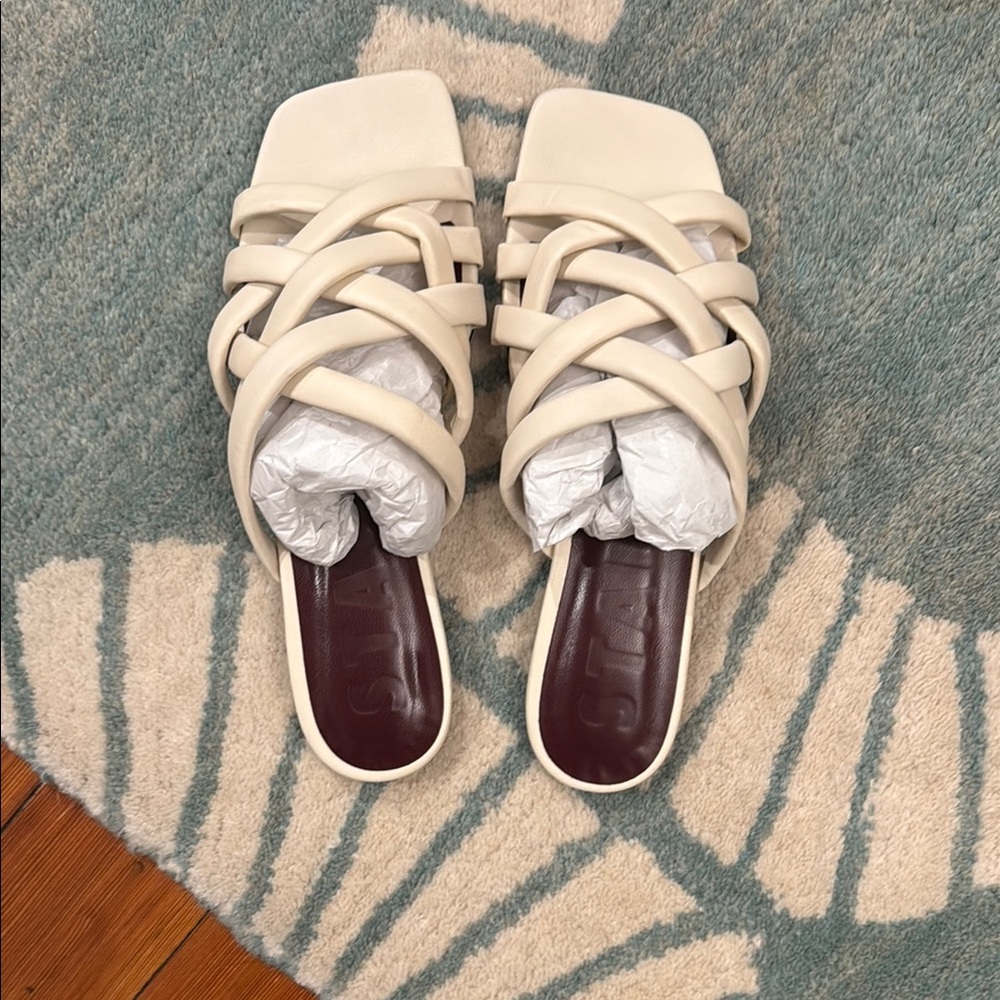 NWOT Staud cream strappy sandals